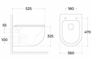 Подвесной унитаз Sintesi Evi SIN-TS-EVI-151WM безободковый белый матовый